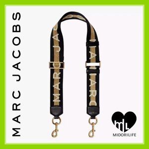MARC JACOBS The Logo Webbing Strap – Gold Multi